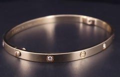 Pulsera Cartier Love con 6 diamantes en oro amarillo de 18 quilates talla 16