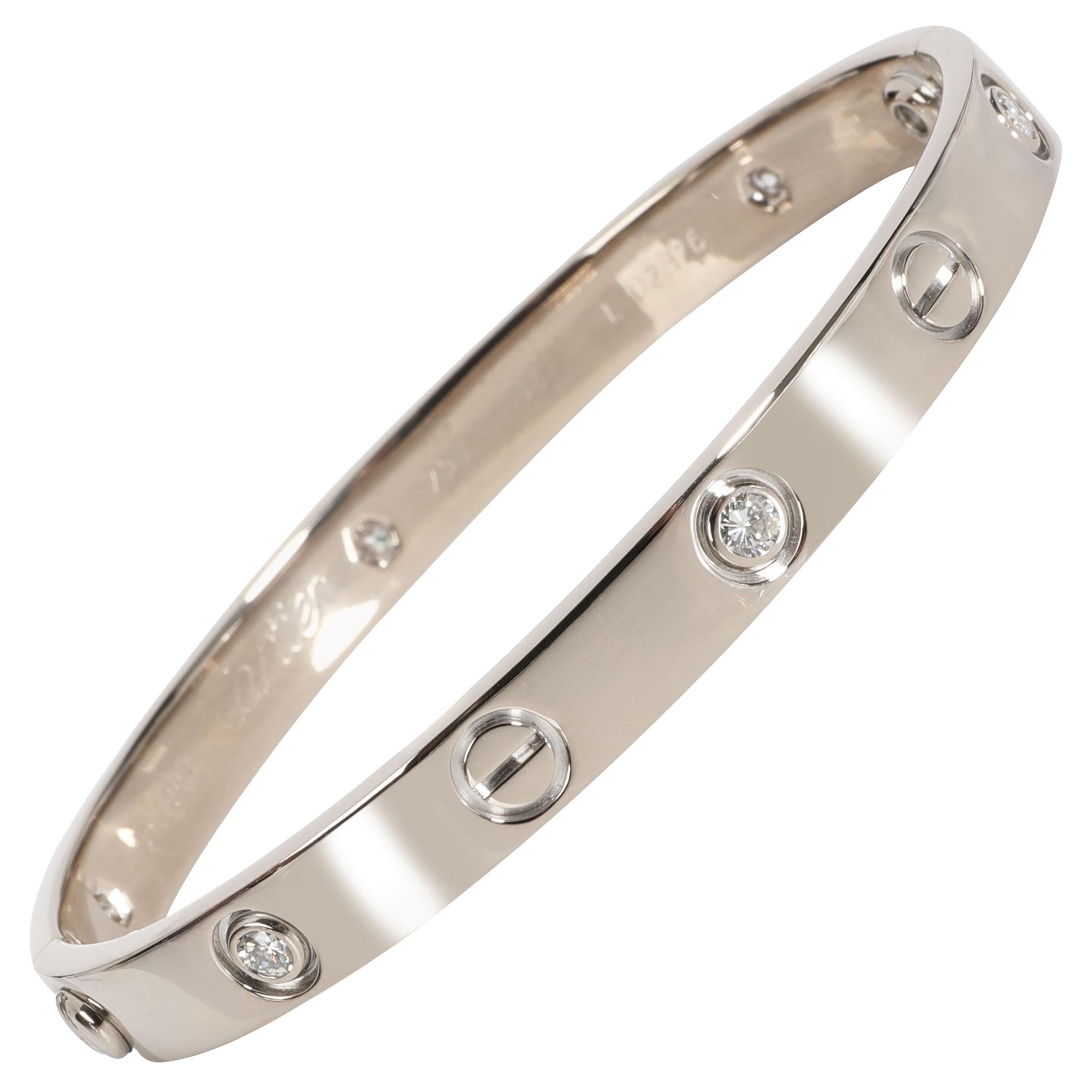 Cartier Love Bracelet with Diamonds in 18k White Gold 0.50 CTW For Sale at  1stDibs | cartier love bracelet white gold, cartier armbånd, cartier  bracelet white gold