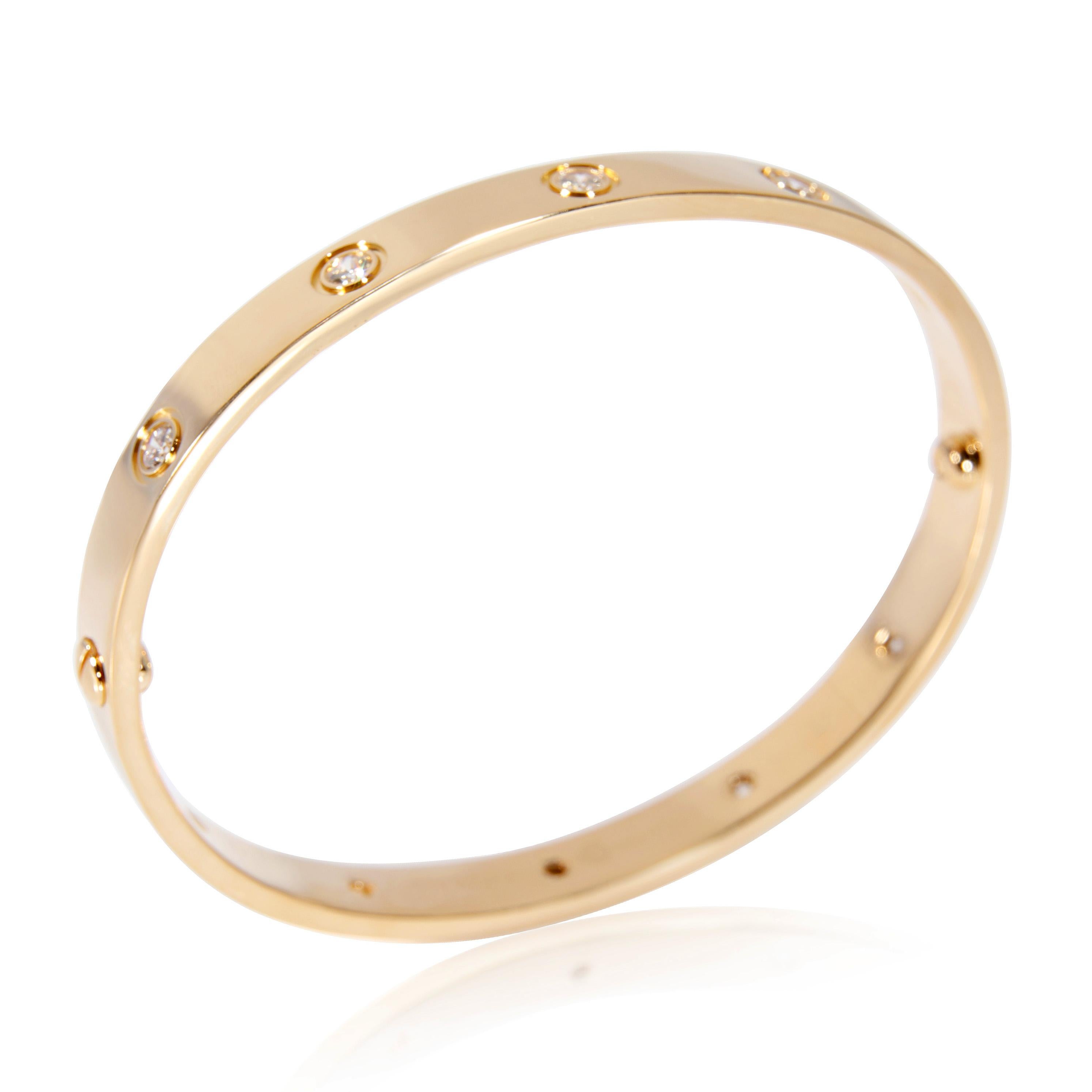Cartier Love Bracelet with Diamonds in 18K Yellow Gold 0.96 CTW

PRIMARY DETAILS
SKU: 120727
Listing Title: Cartier Love Bracelet with Diamonds in 18K Yellow Gold 0.96 CTW
Condition Description: Retails for 16000 USD. In excellent condition and