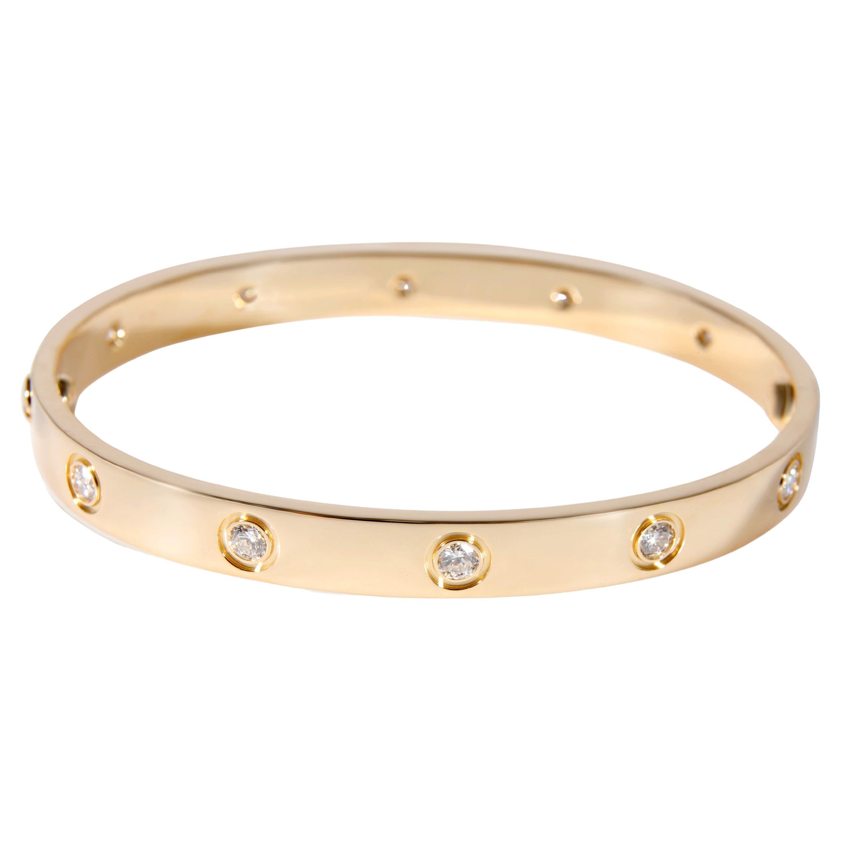 Cartier Love Bracelet with Diamonds in 18K Yellow Gold 0.96 CTW For Sale at  1stDibs