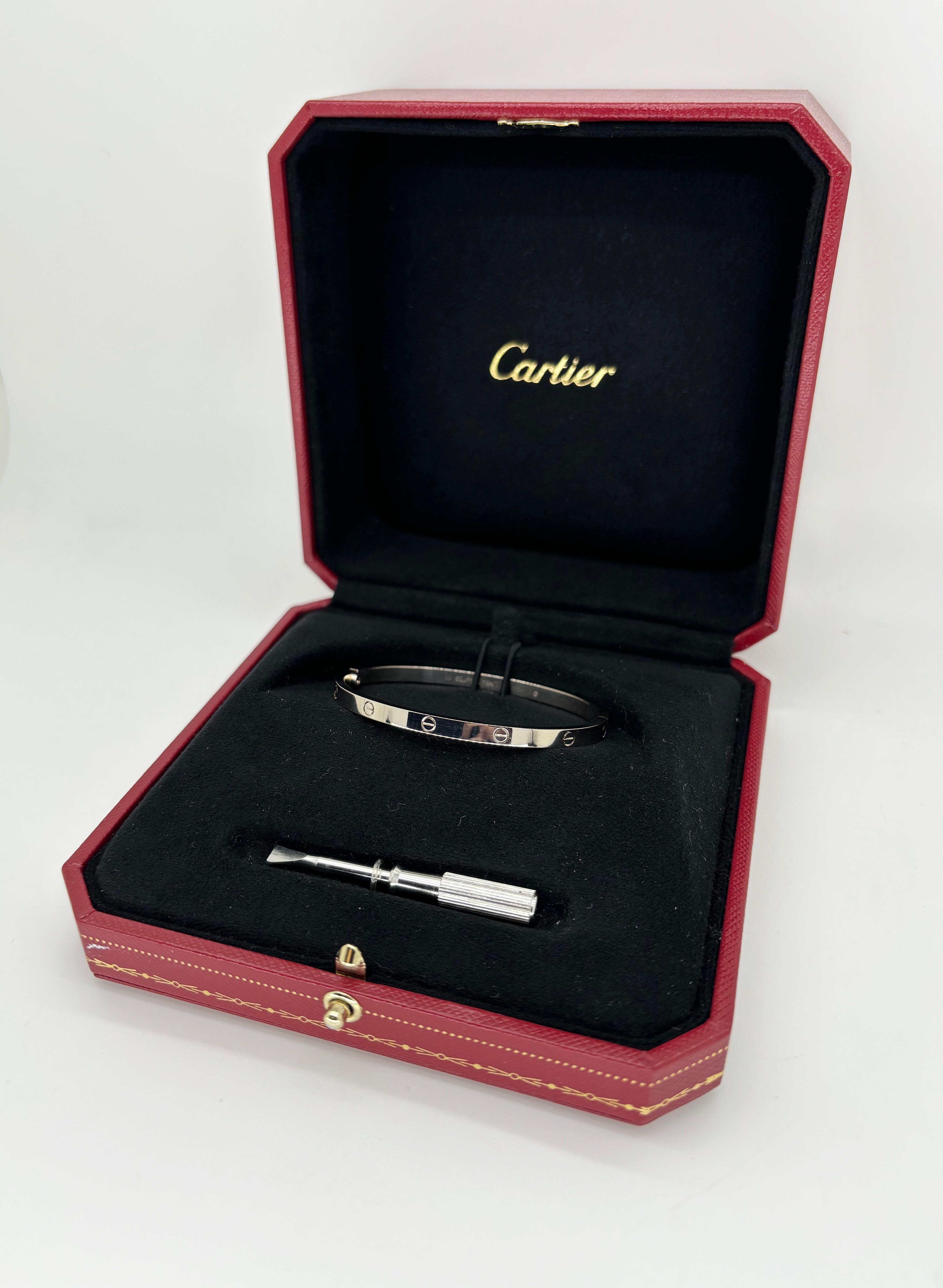 Cartier Love Bracelet With Original Box & Screwdriver Size 16  For Sale 2