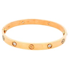 Cartier Love Bracelet with Screwdriver Size '17' 18K Rose Gold, Diamond & Box