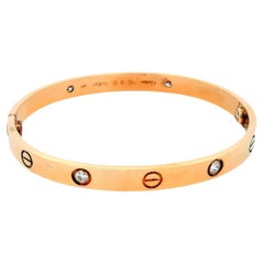 Cartier Love Bracelet with Screwdriver Size '18' 18K Rose Gold, Diamond & Pouch