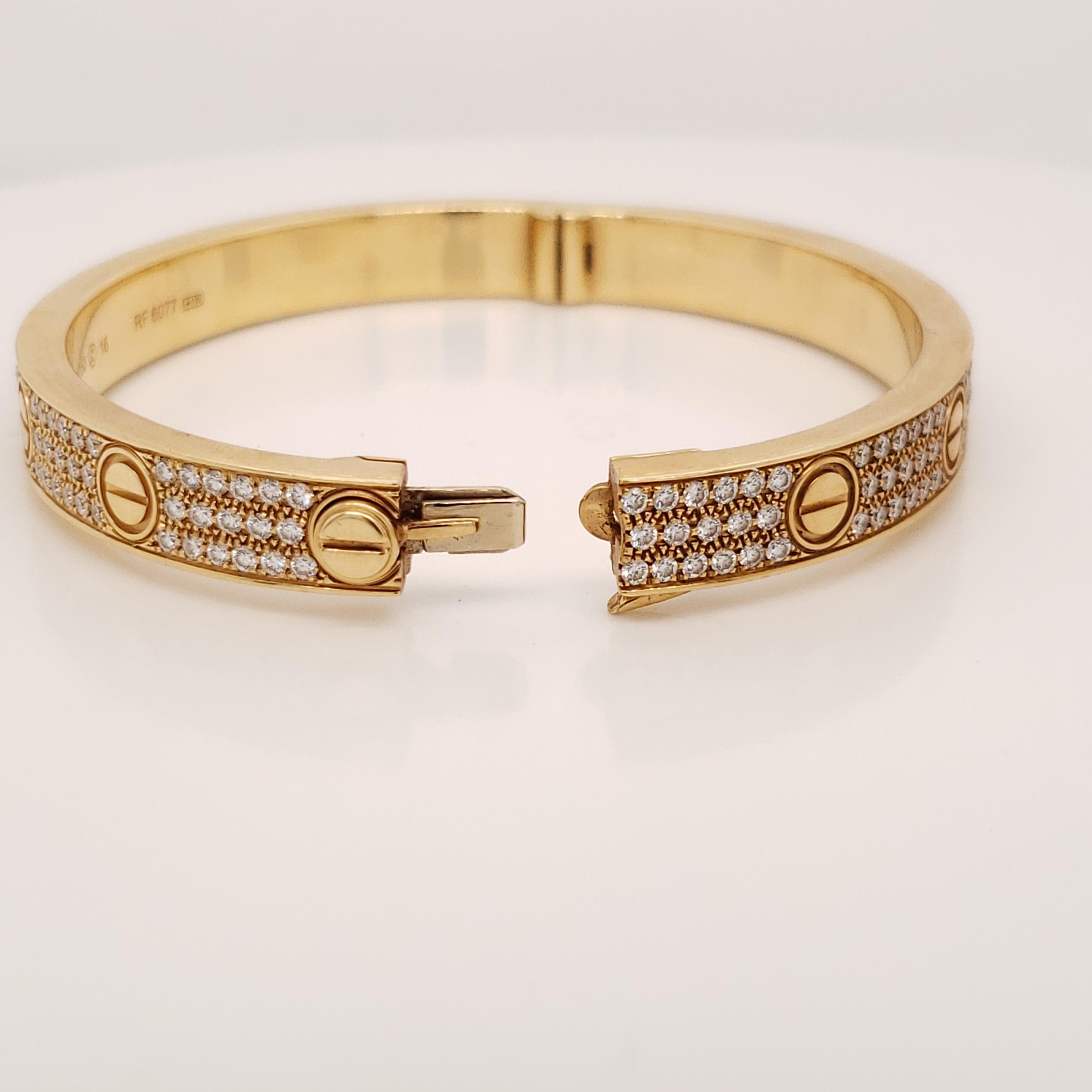 Contemporary Cartier Love Bracelet Yellow Gold and Diamonds