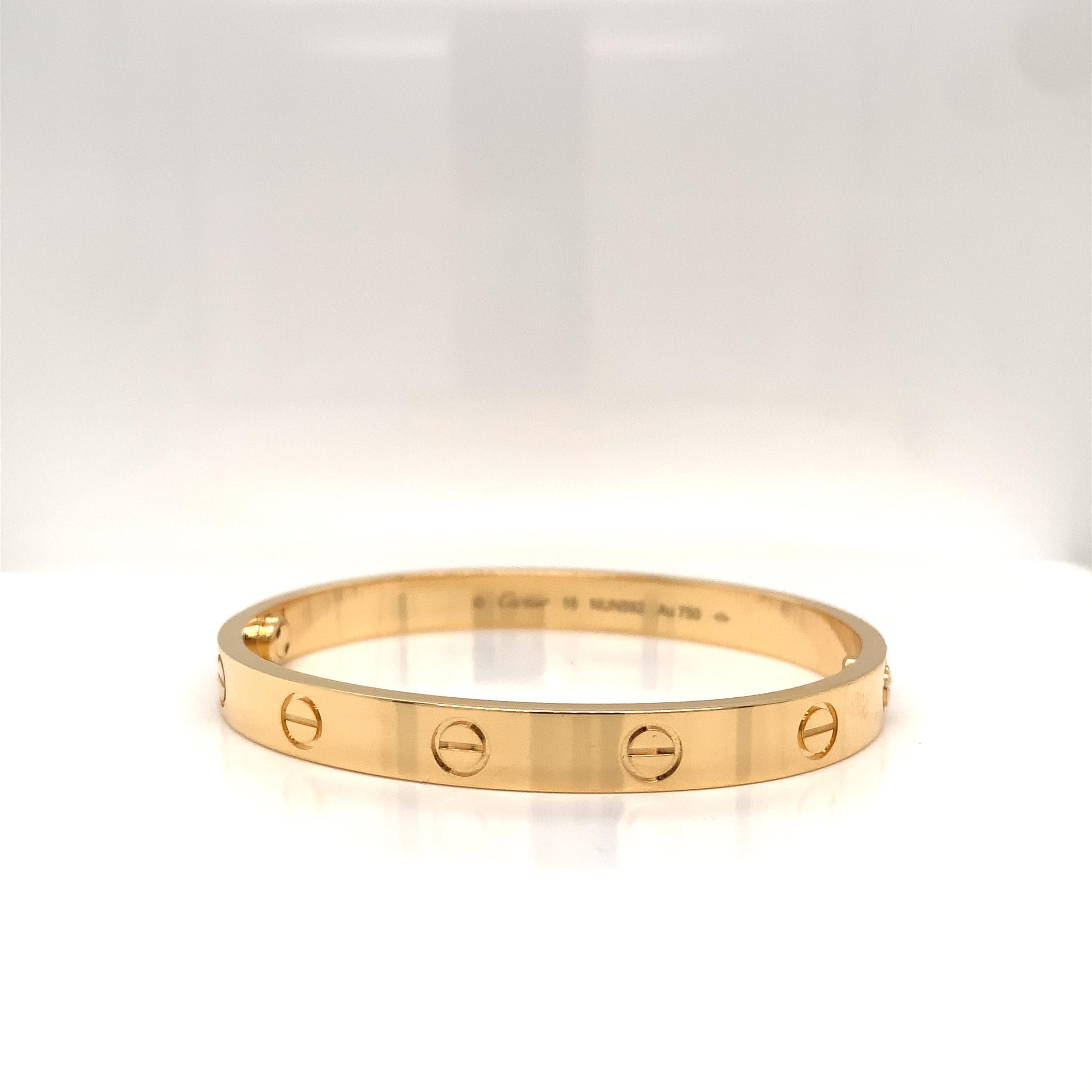 Women's or Men's Cartier Love Bracelet Yellow Gold Classic