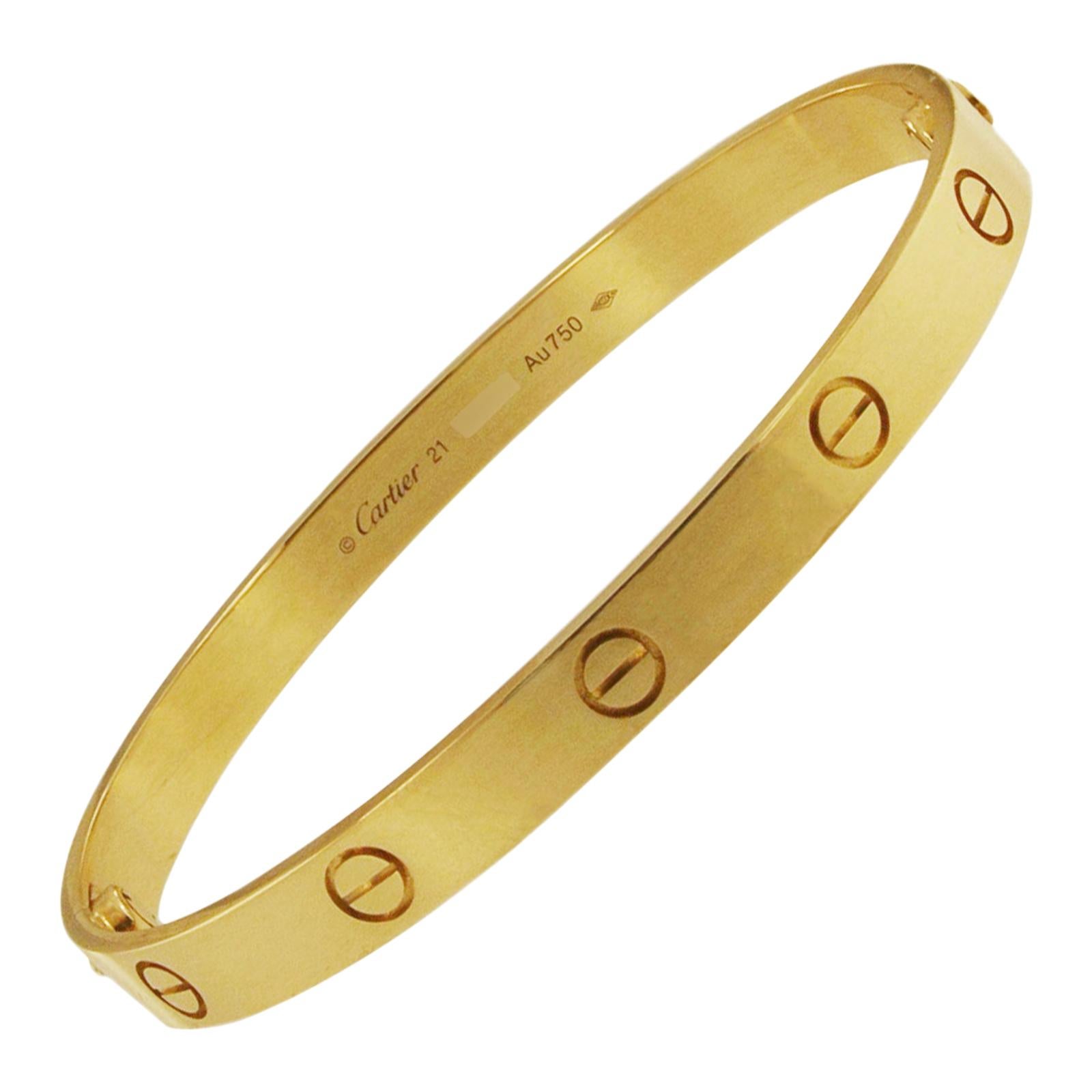 Cartier Love Bracelet Yellow Gold Size 21
