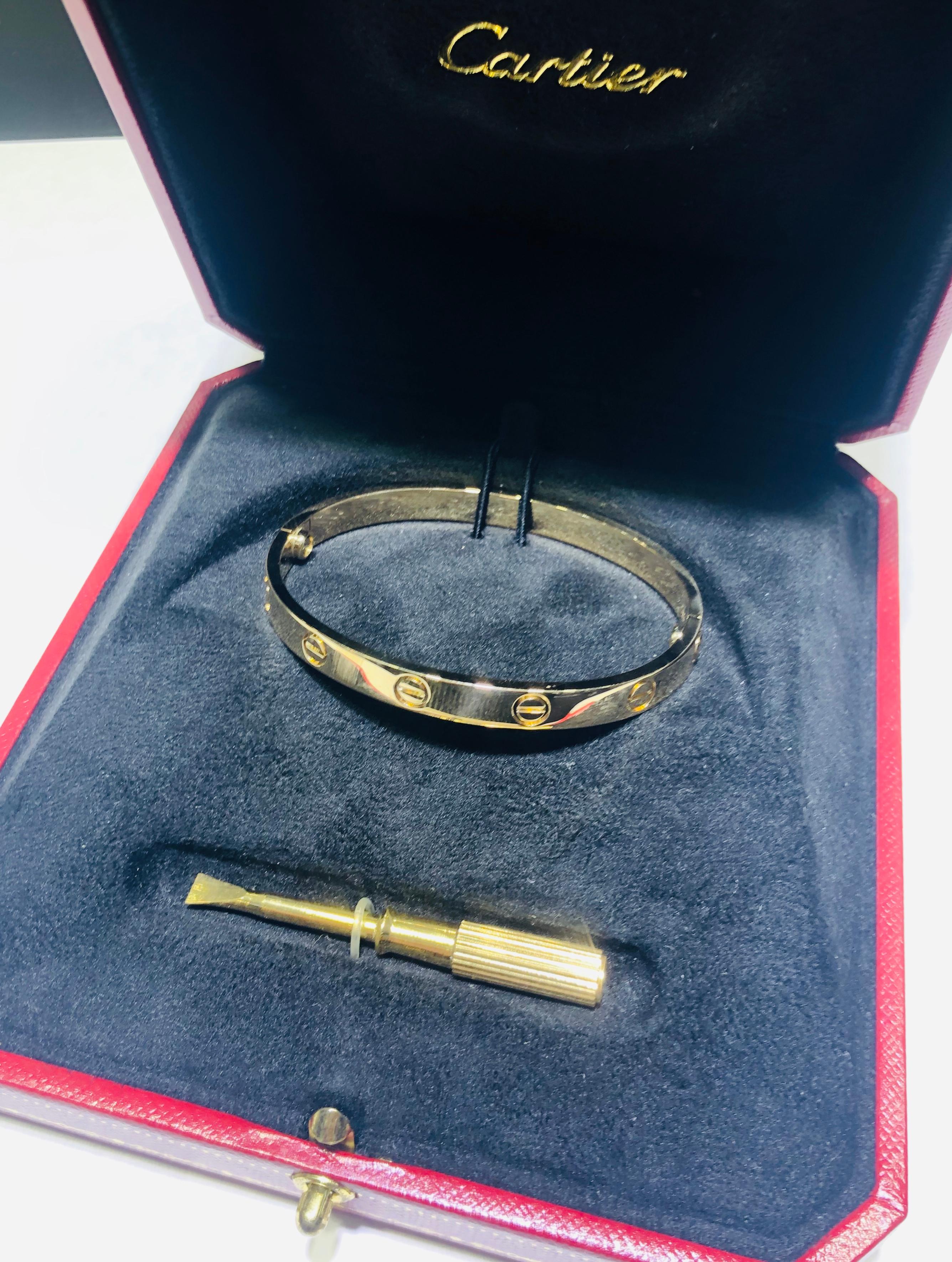 Cartier Love Bracelet Yellow Gold In Excellent Condition In MIAMI, FL