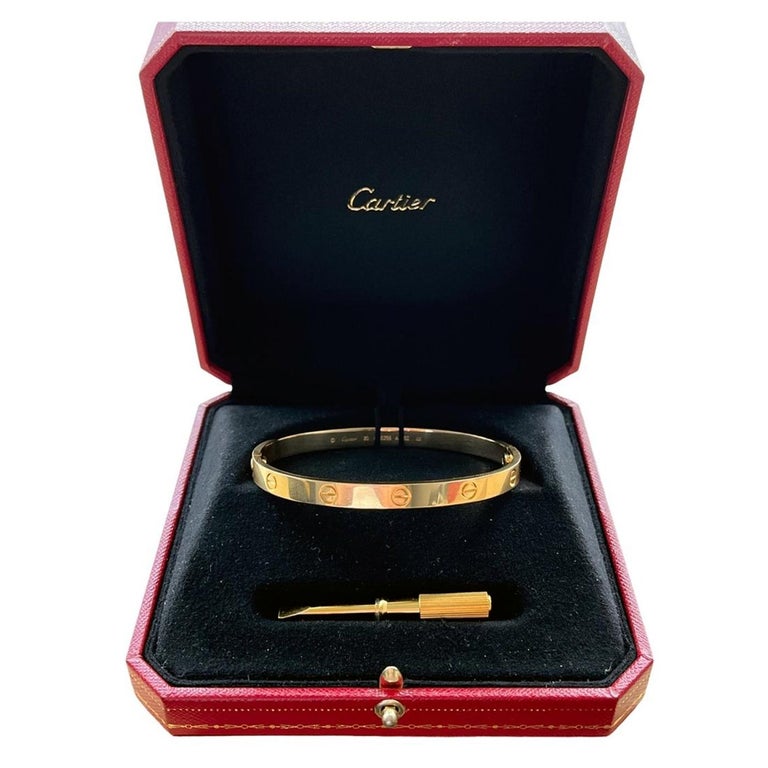 Cartier Love Bracelet yellow gold Size 20 with Screwdriver at 1stDibs