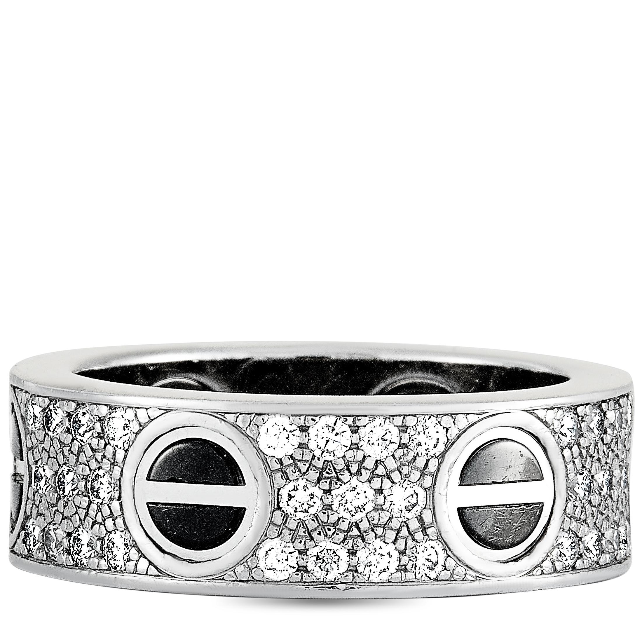 Cartier LOVE Ceramic 0.74 Carat Diamond White Gold Ring 1