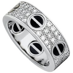 Cartier LOVE Ceramic 0.74 Carat Diamond White Gold Ring