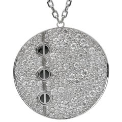 Cartier Love Ceramic Diamond Pendant 18k White Gold Necklace
