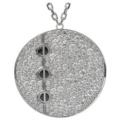 Cartier Love Ceramic Diamond Pendant 18k White Gold Necklace
