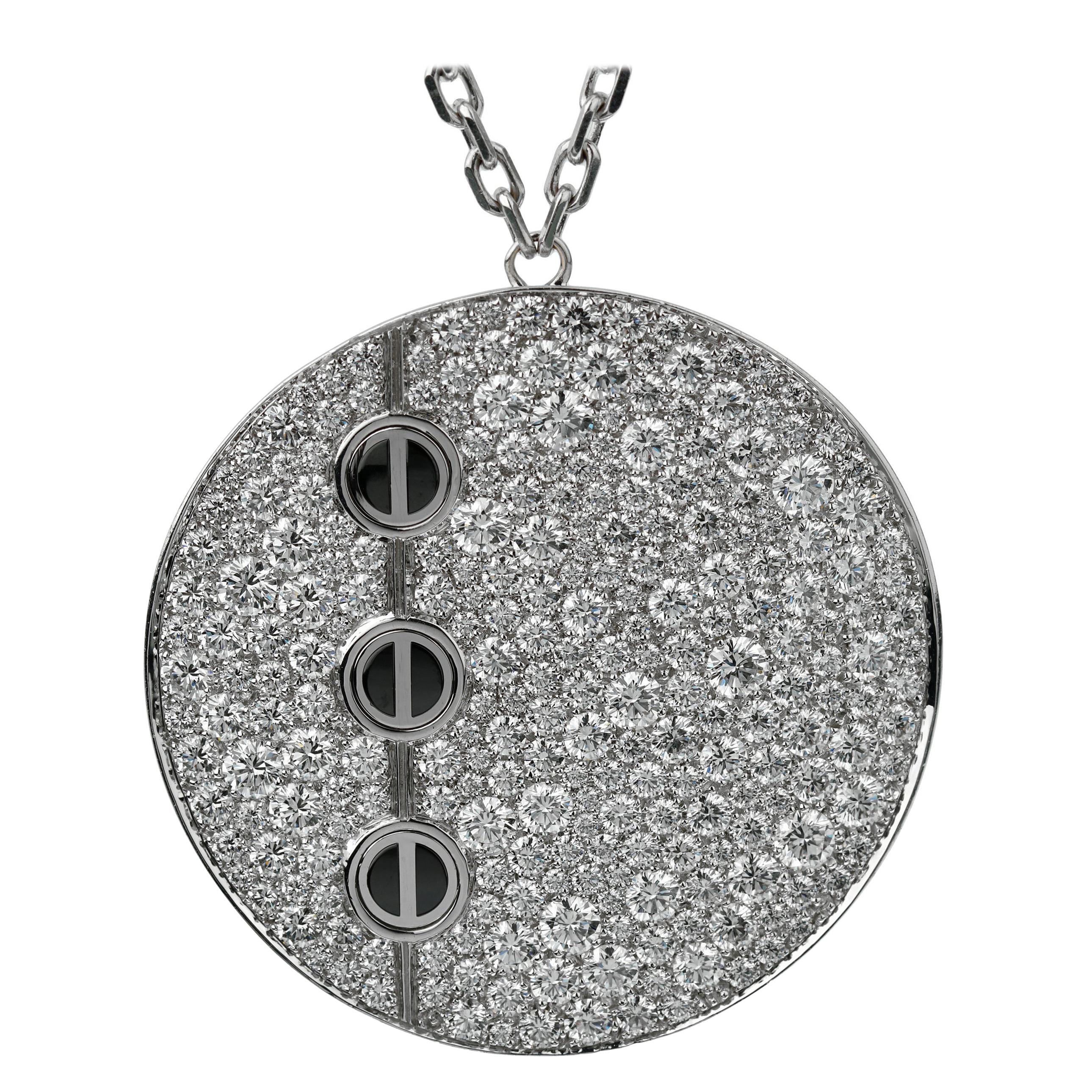 Cartier Love Ceramic Diamond Pendant Necklace