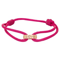 Cartier LOVE Charity Bracelet Diamond Pink Silk Cord 18k Rose Gold Estate