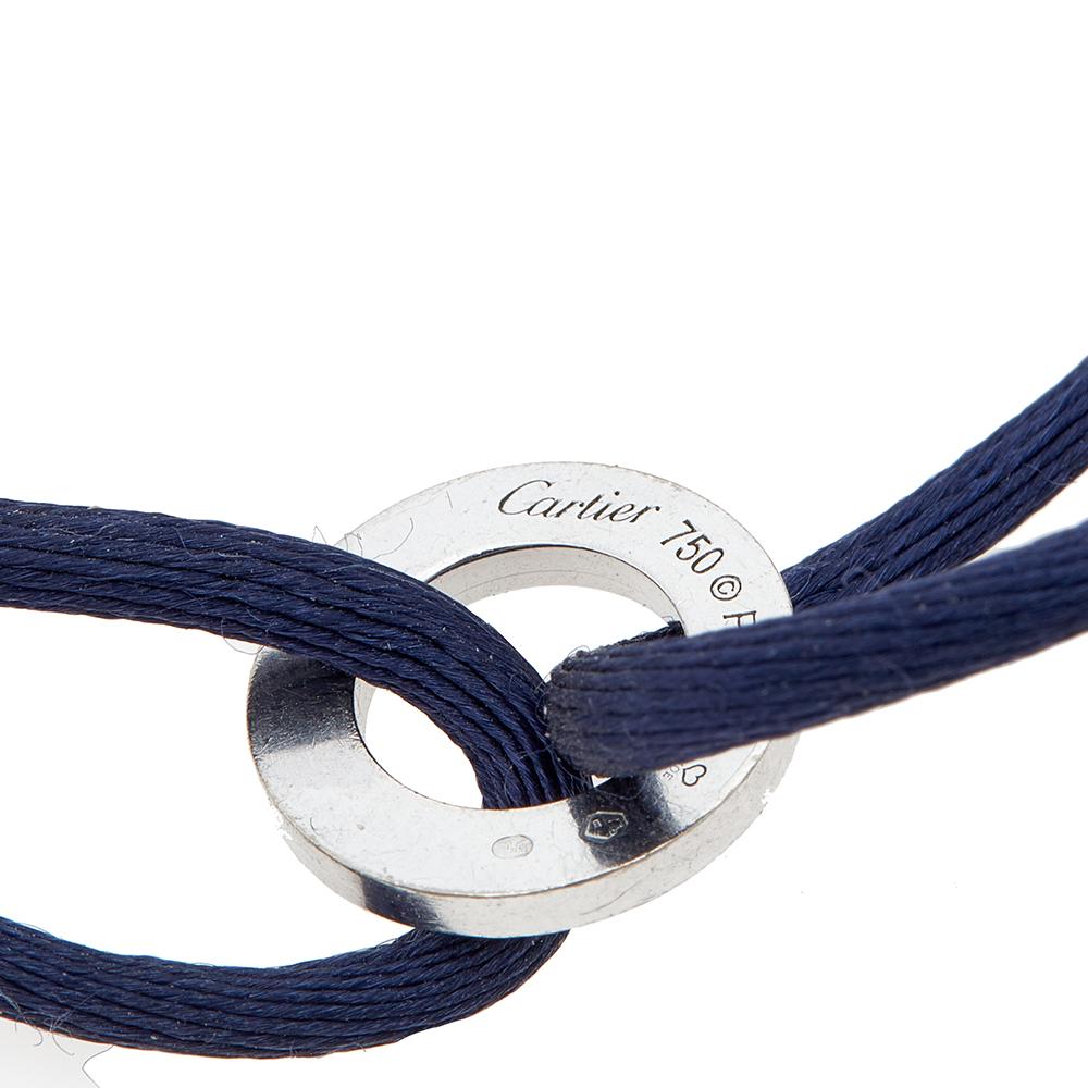 Cartier Verstellbares Kordelarmband, Love Charity Diamant 18K Weißgold (Zeitgenössisch)
