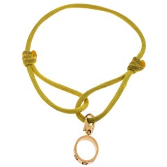 Cartier Love Charm 18K Yellow Gold Adjustable Cord Bracelet