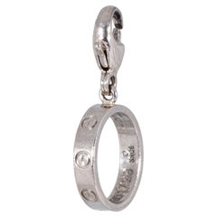 Cartier Love Charm Estate 18k White Gold Pendant Fine Signed Jewelry