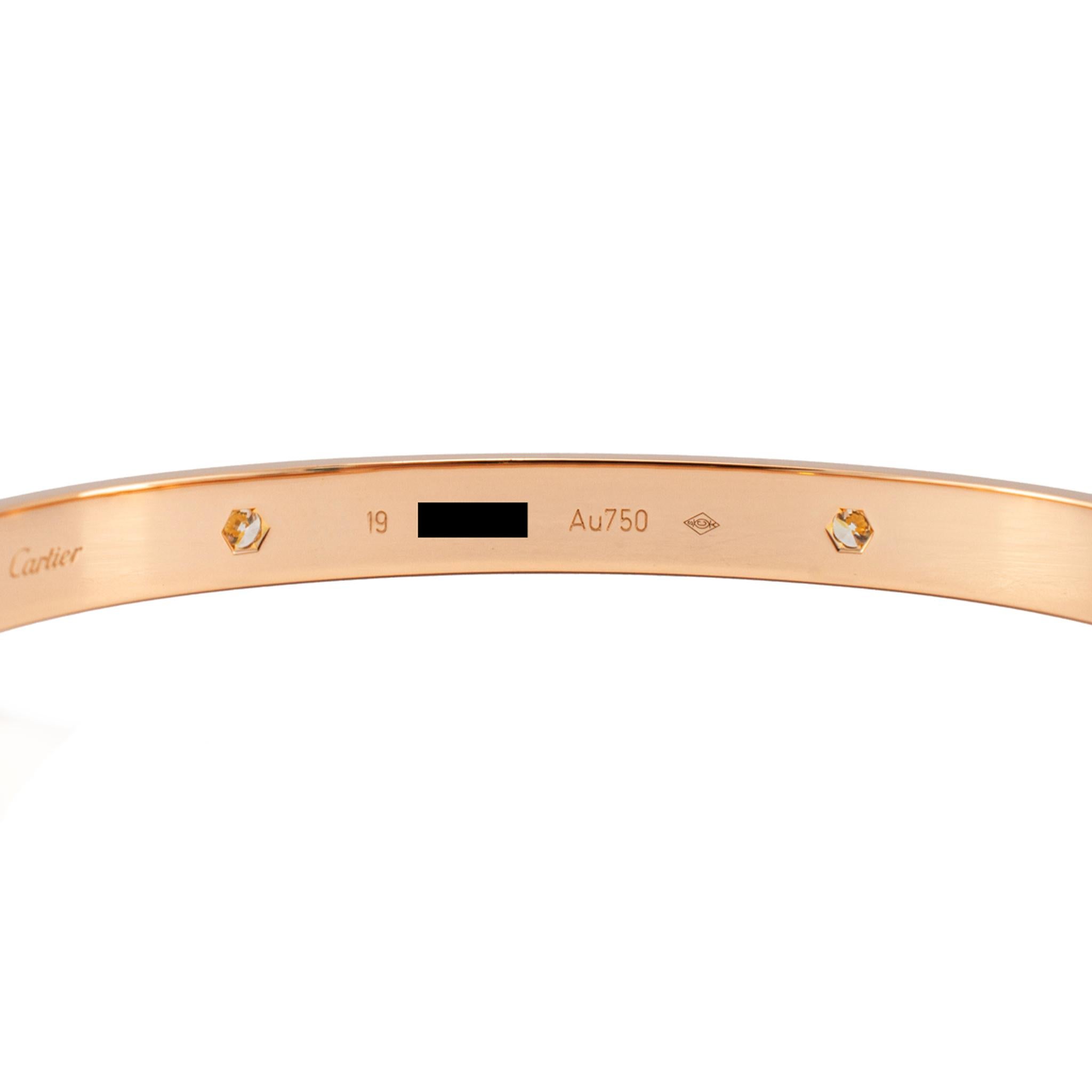 Cartier Love Modello Classico, Bracciale con 4 diamanti in oro rosa 18 carati 1