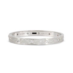 Cartier Love Classic Pavé 12 Diamantes 4,32 ct Pulsera brazalete de oro blanco de 18 quilates