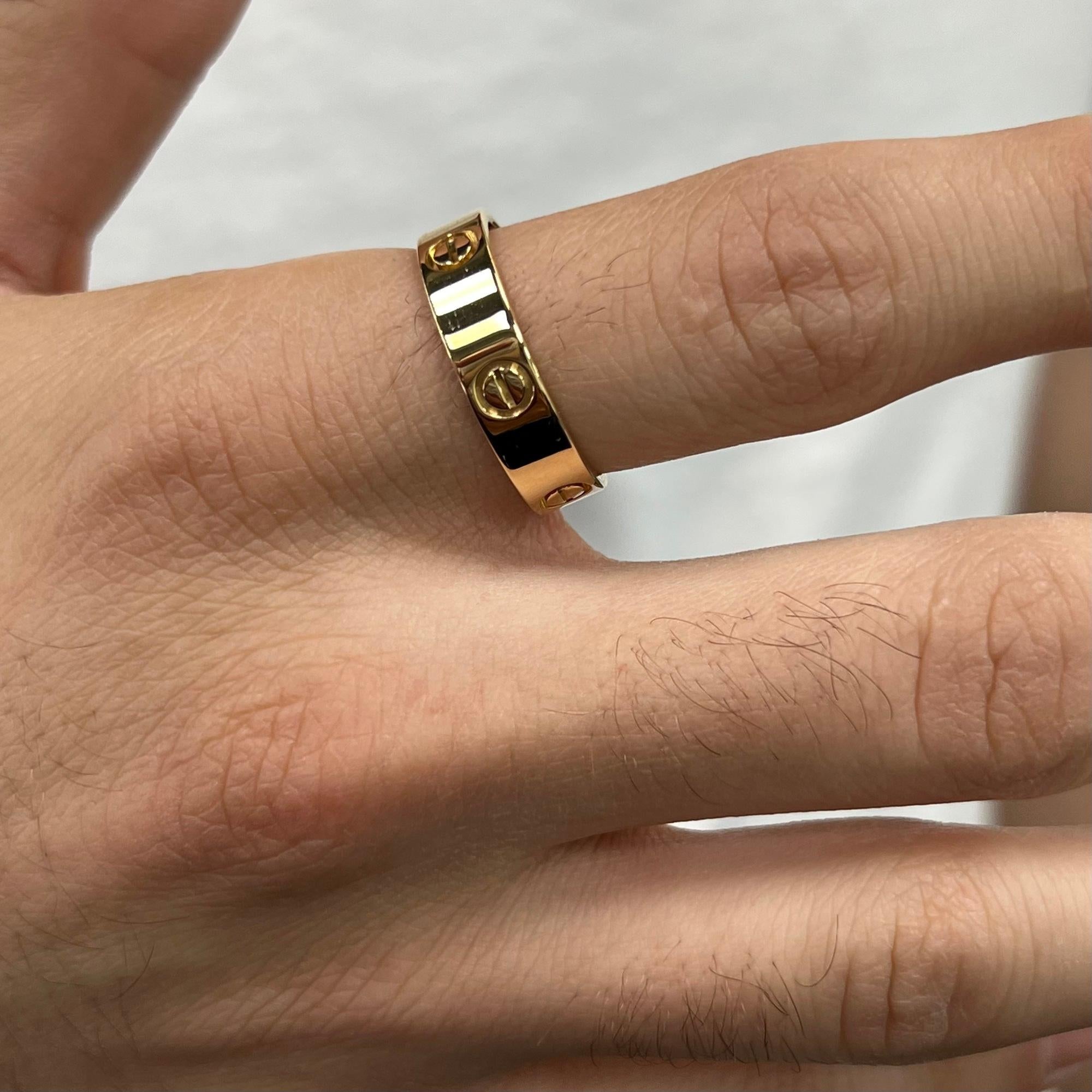 Cartier Love Classic Ring, 18 Karat Gelbgold, US 10,5 im Zustand „Hervorragend“ in New York, NY