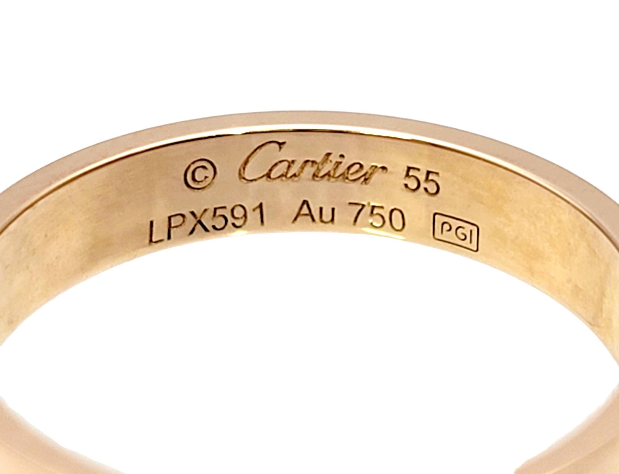 Cartier Love Collection 18 Karat Rose Gold Narrow Band Ring with Box 2