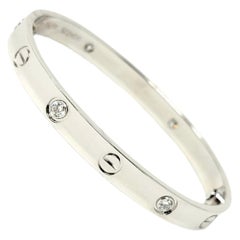 Cartier Bracelet jonc Love Collection 16 en or blanc 18 carats et 4 diamants