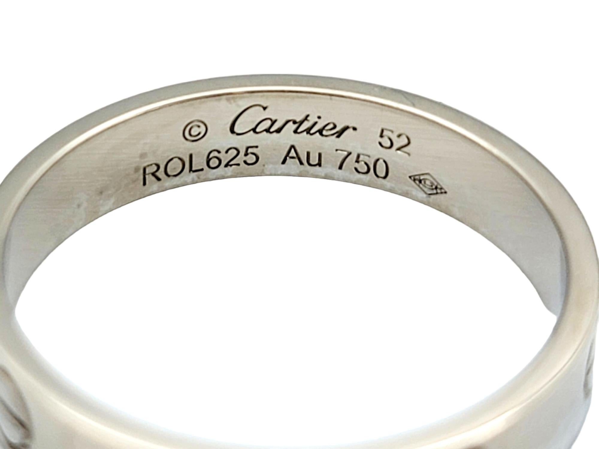 Cartier, bague à anneau étroit en or blanc 18 carats de la collection Love avec boîte, taille 52 Bon état - En vente à Scottsdale, AZ
