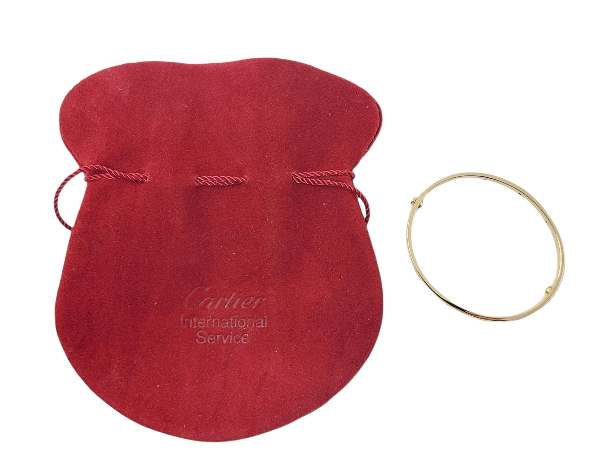 Cartier Love Collection 18 Karat Yellow Gold and 10 Diamond Bangle Bracelet 17 3
