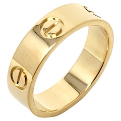 Cartier Love Collection 18 Karat Yellow Gold Band Ring with Box