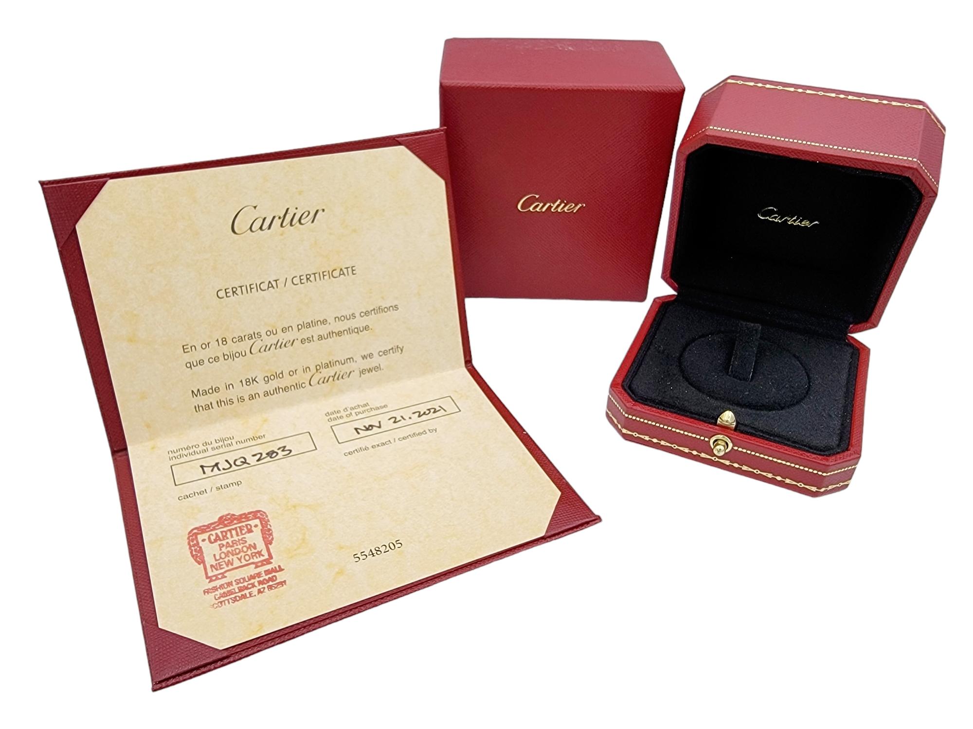 Cartier Love Collection étroite bague jonc en or rose 18 carats poli  en vente 2