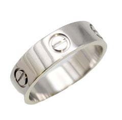 Cartier Love Collection Polished Platinum 5.5 mm Band Ring with Box Size 57
