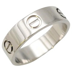 Cartier Love Collection Polished Platinum 5.5 mm Band Ring with Box Size 57