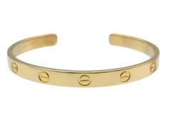 Cartier Love Collection Slip-On Open Cuff Bracelet 18 Karat Yellow Gold with Box