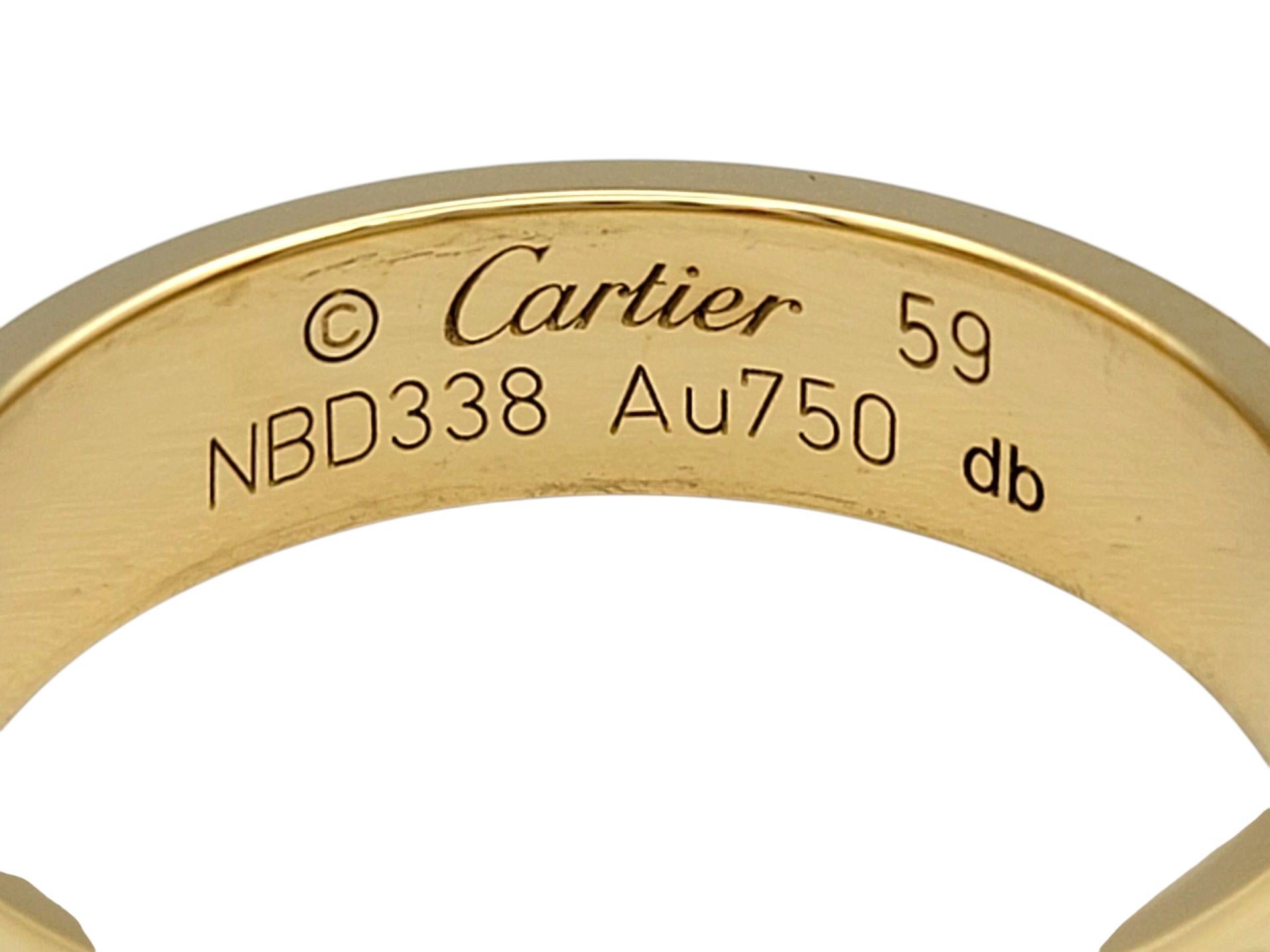 Cartier Love Collection Unisex Band Ring Polished 18 Karat Yellow Gold, Size 59 2