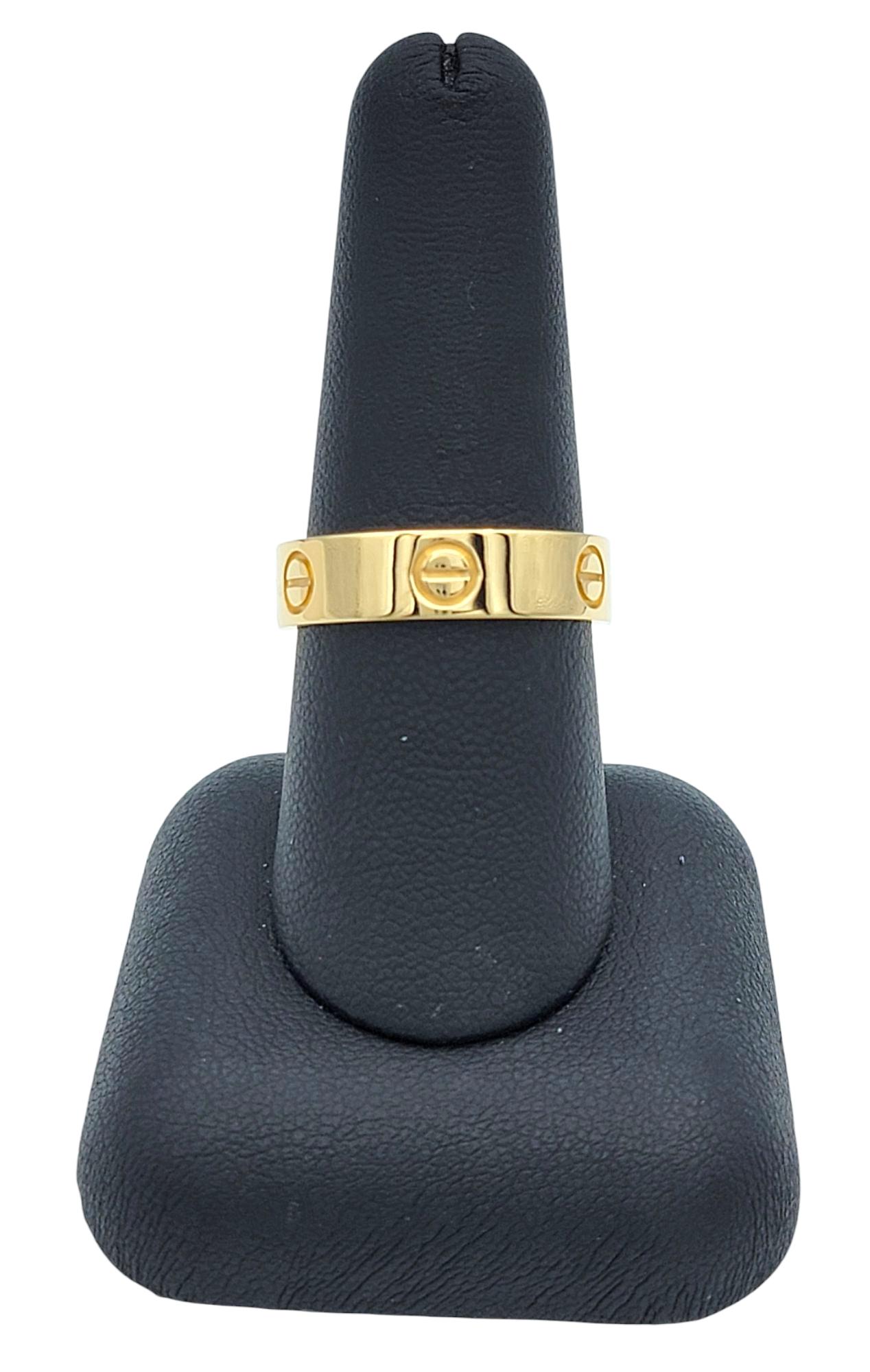 Cartier Love Collection Unisex Band Ring Polished 18 Karat Yellow Gold, Size 59 5