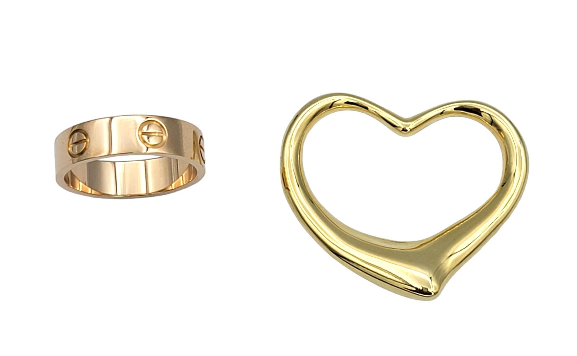 Cartier Love Collection Wedding Band Ring Set in Polished 18 Karat Rose Gold  For Sale 3