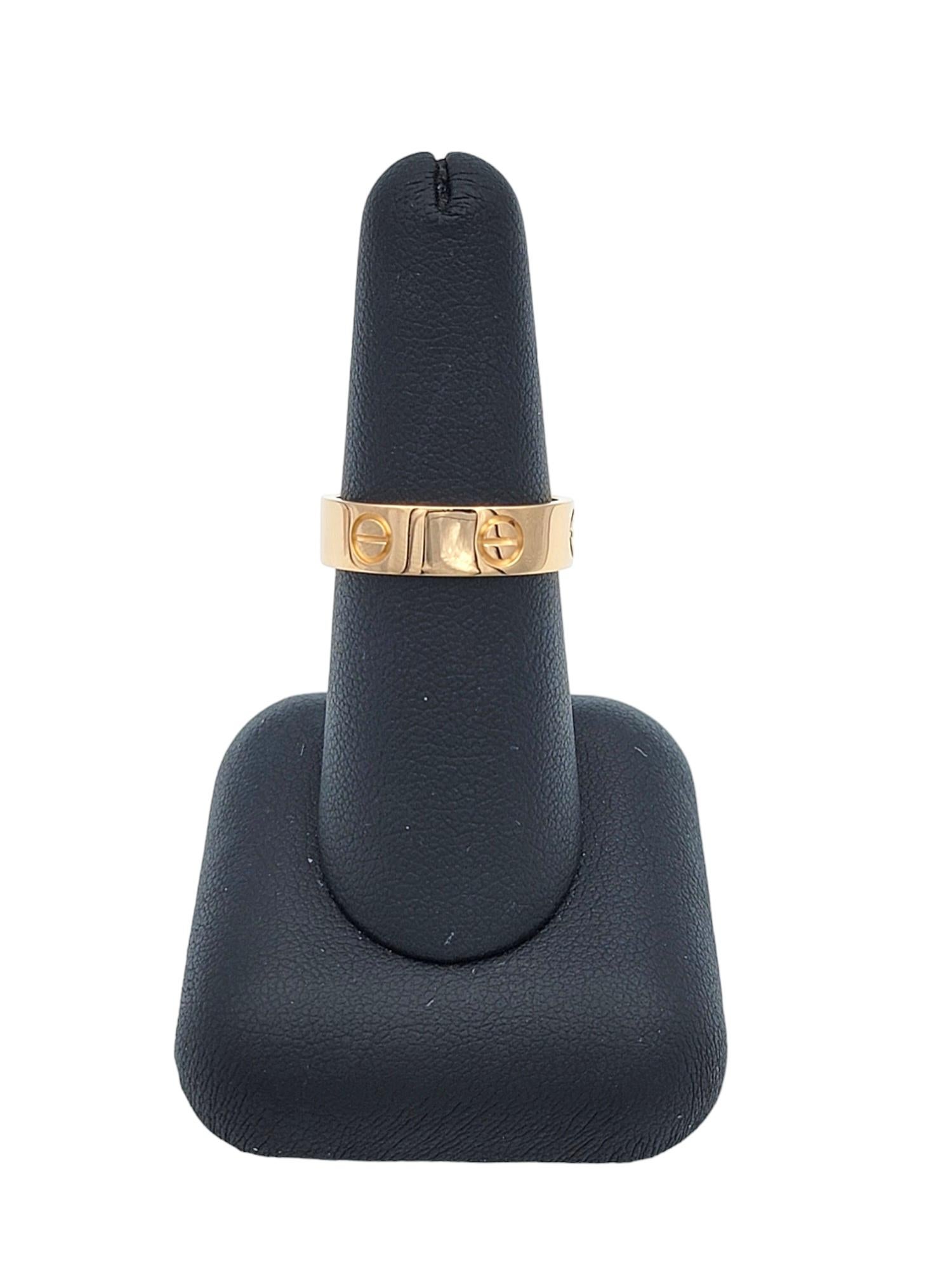Cartier Love Collection Wedding Band Ring Set in Polished 18 Karat Rose Gold  For Sale 4