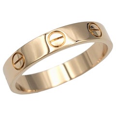 Cartier Love Collection Wedding Band Ring Set in Polished 18 Karat Rose Gold