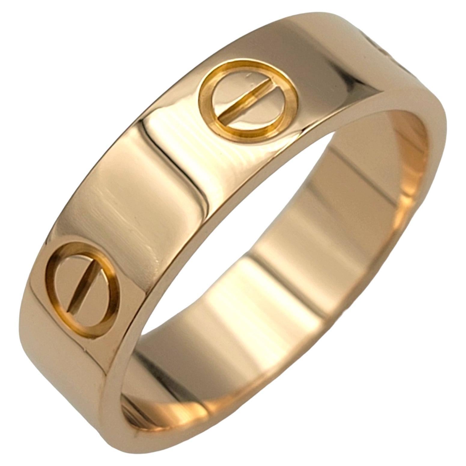 Cartier Love Collection Wedding Band Ring Set in Polished 18 Karat Rose Gold  For Sale
