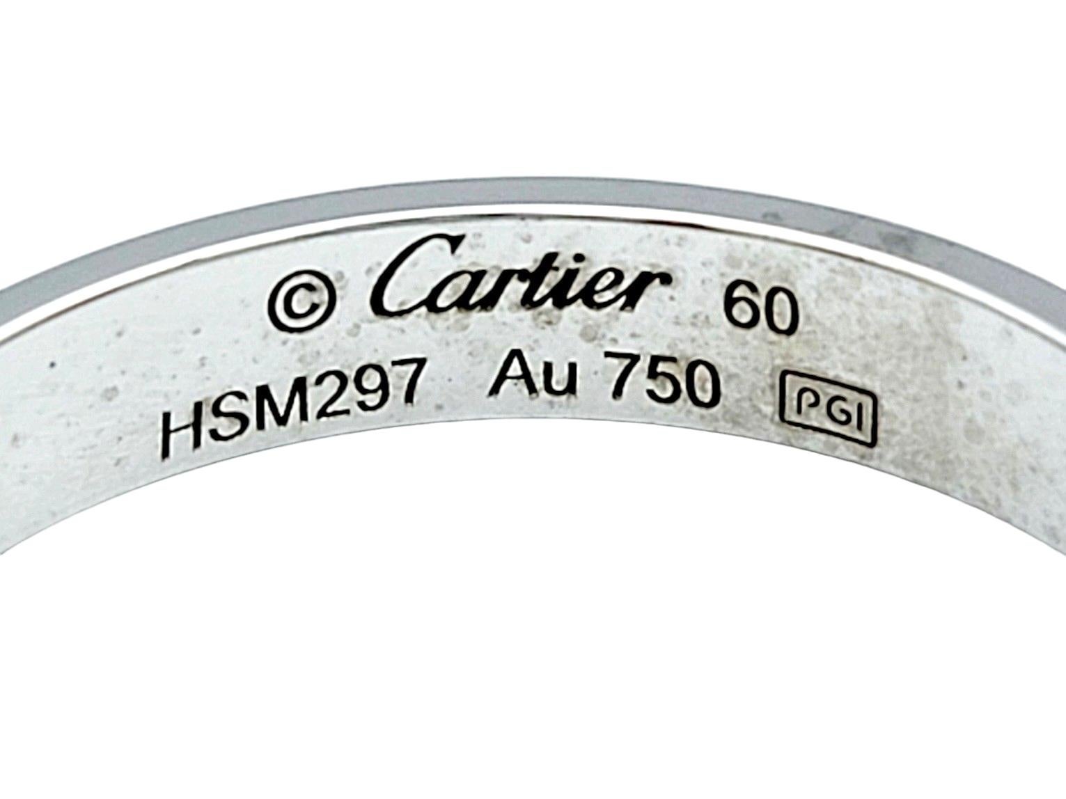 Cartier Love Collection Wedding Band Ring Set in Polished 18 Karat White Gold For Sale 1