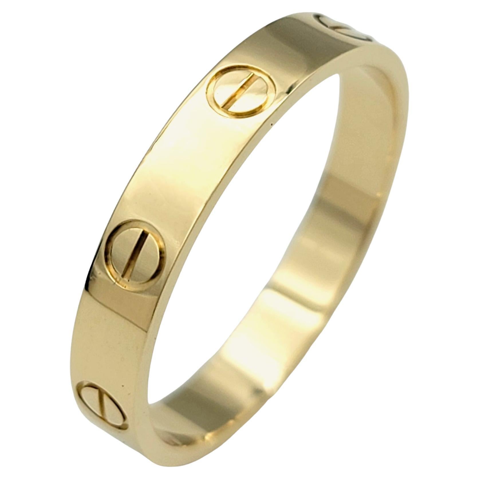 Cartier Love Collection Wedding Band Ring Set in Polished 18 Karat Yellow Gold For Sale