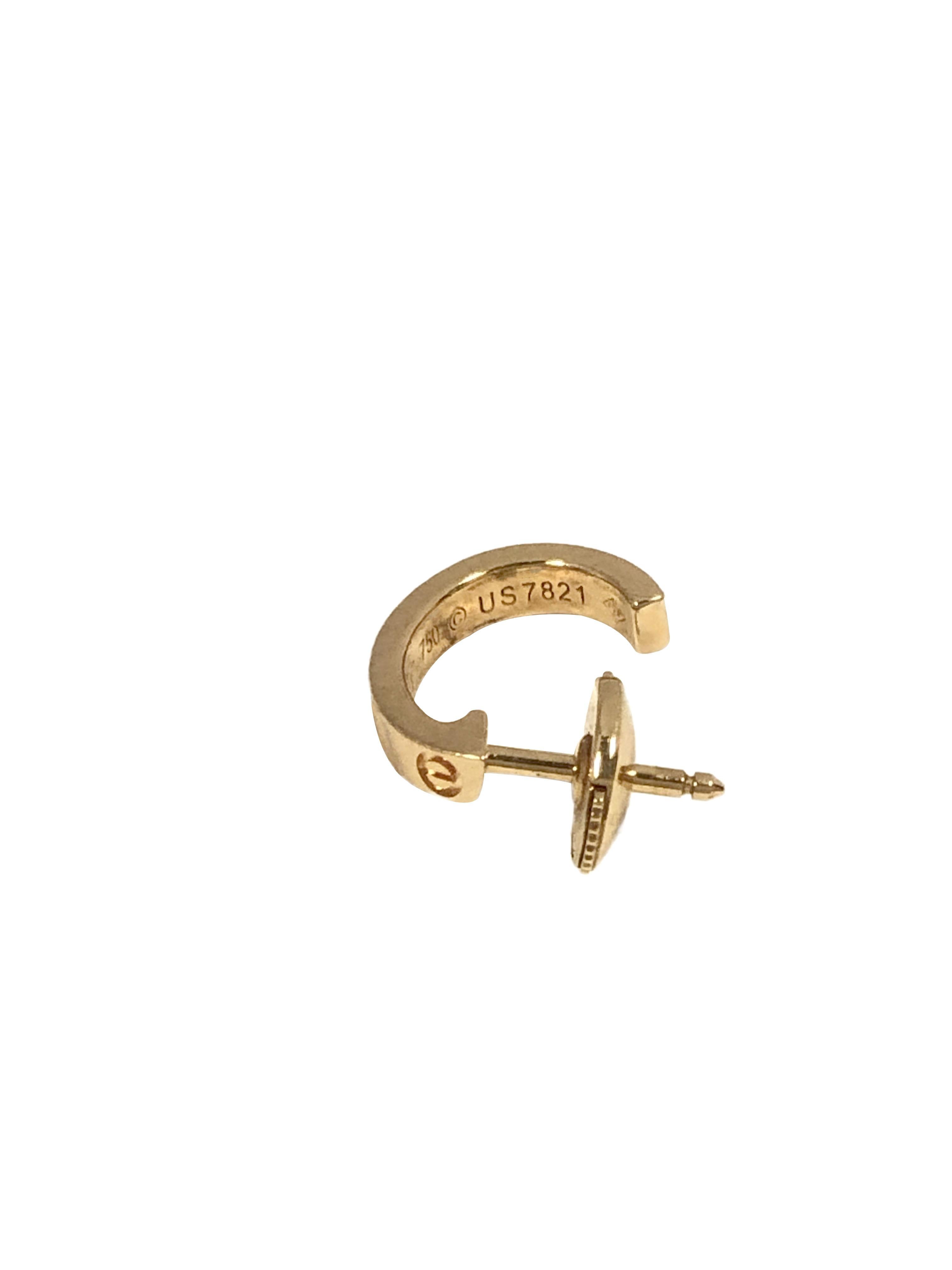 cartier love earrings yellow gold