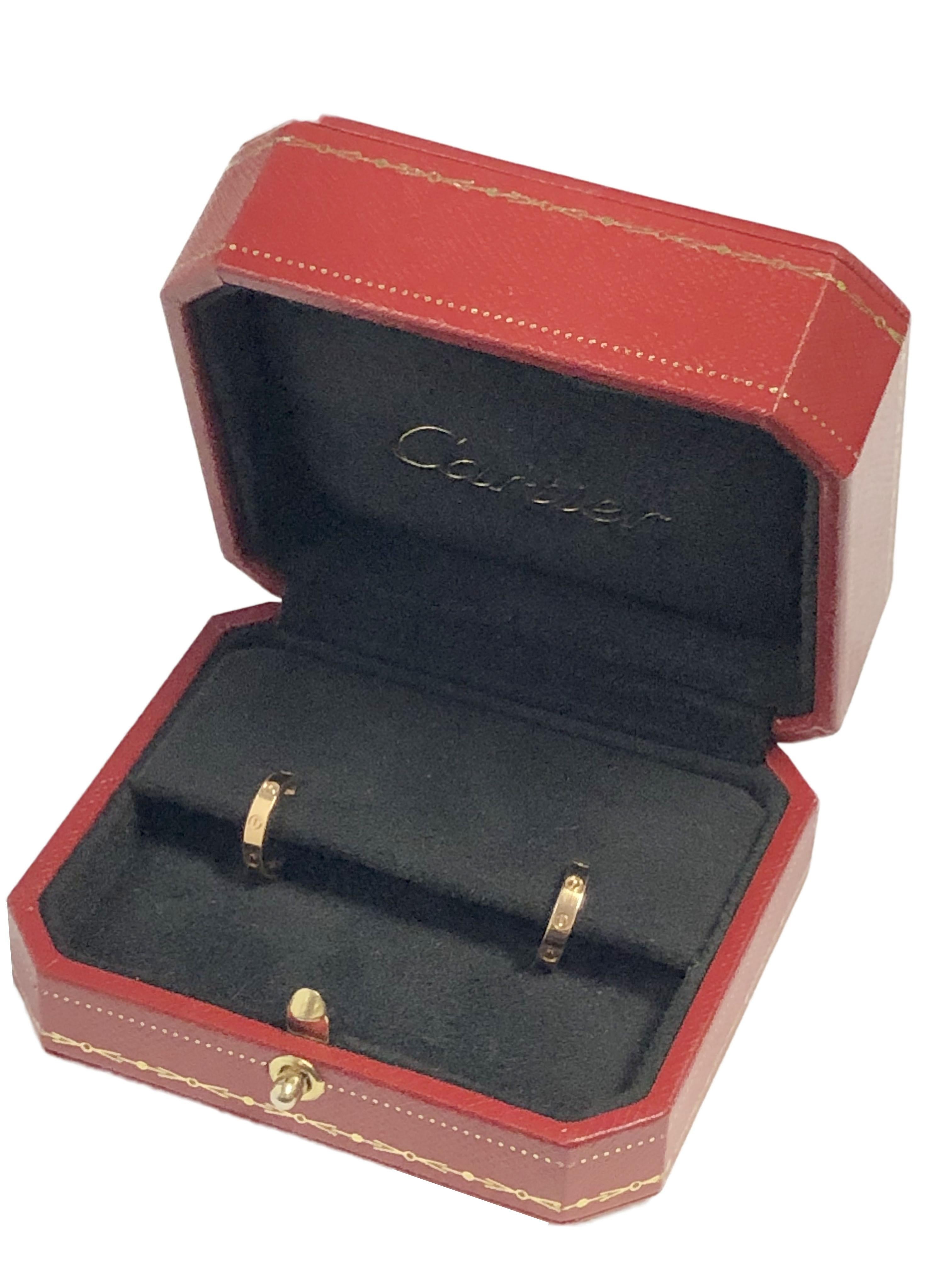Cartier Love Collection Yellow Gold Earrings In Excellent Condition In Chicago, IL
