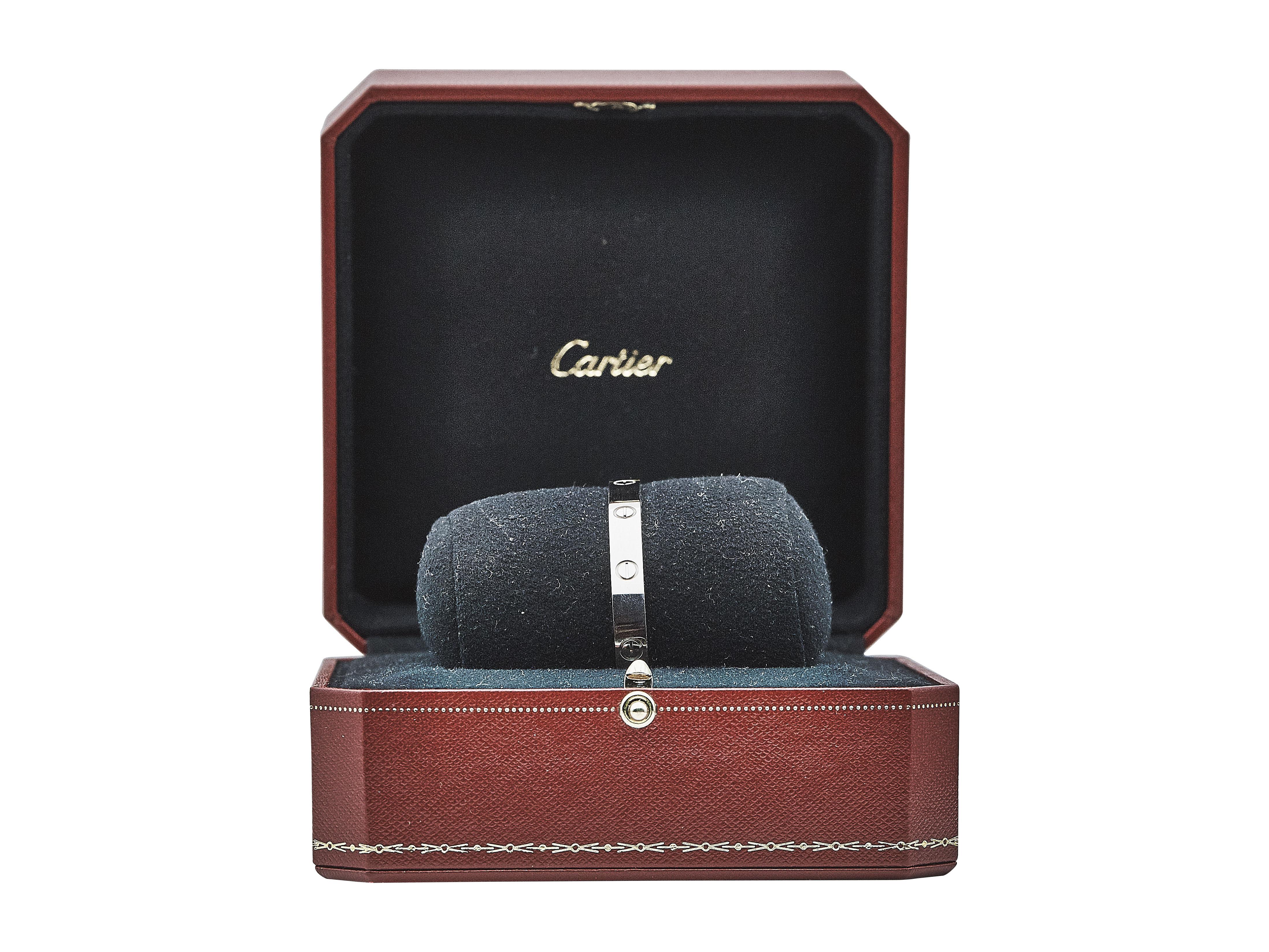 Cartier Love Manschette 18K Weißgold Größe 19 für Damen oder Herren im Angebot