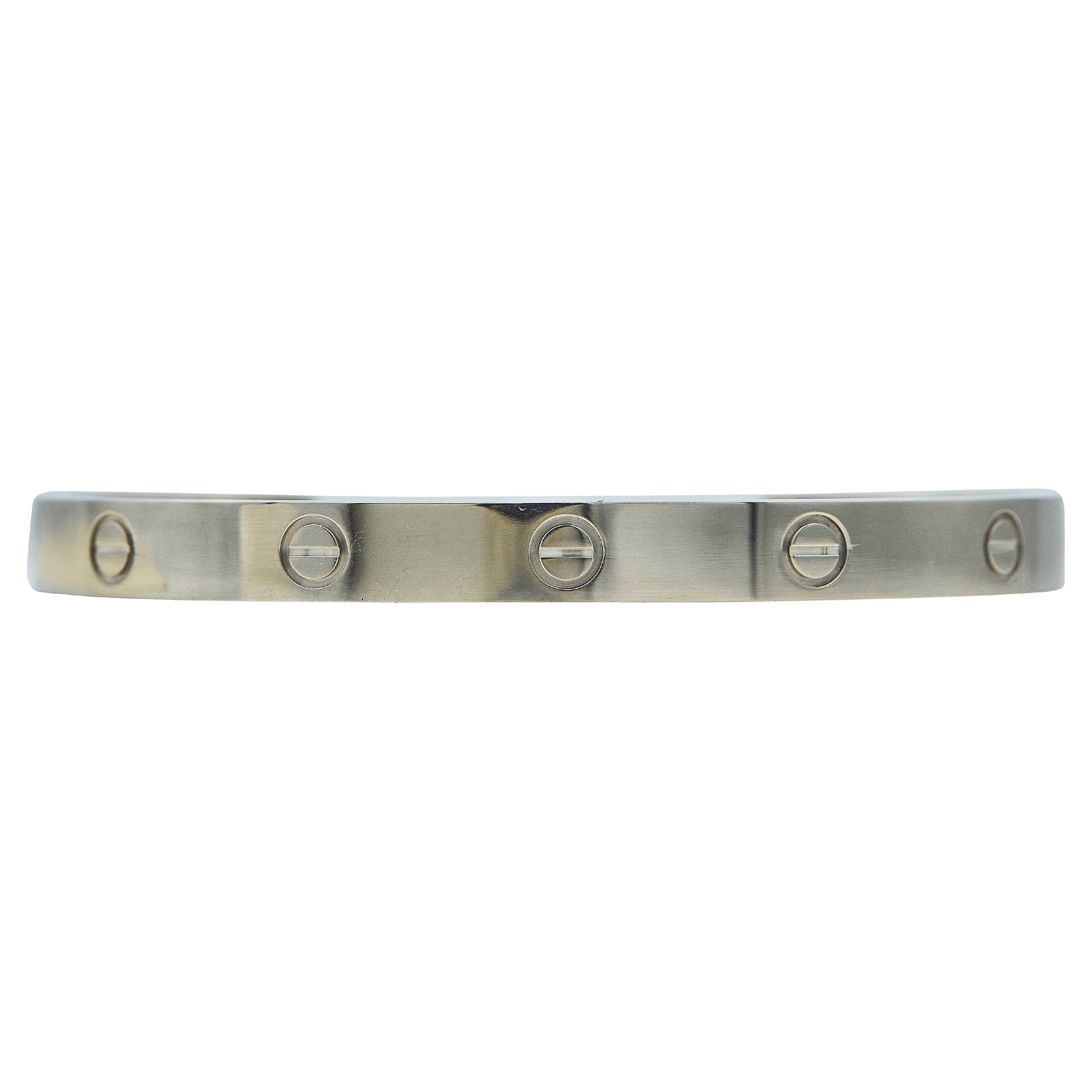 Cartier Love Manschette 18K Weißgold Größe 19 im Angebot