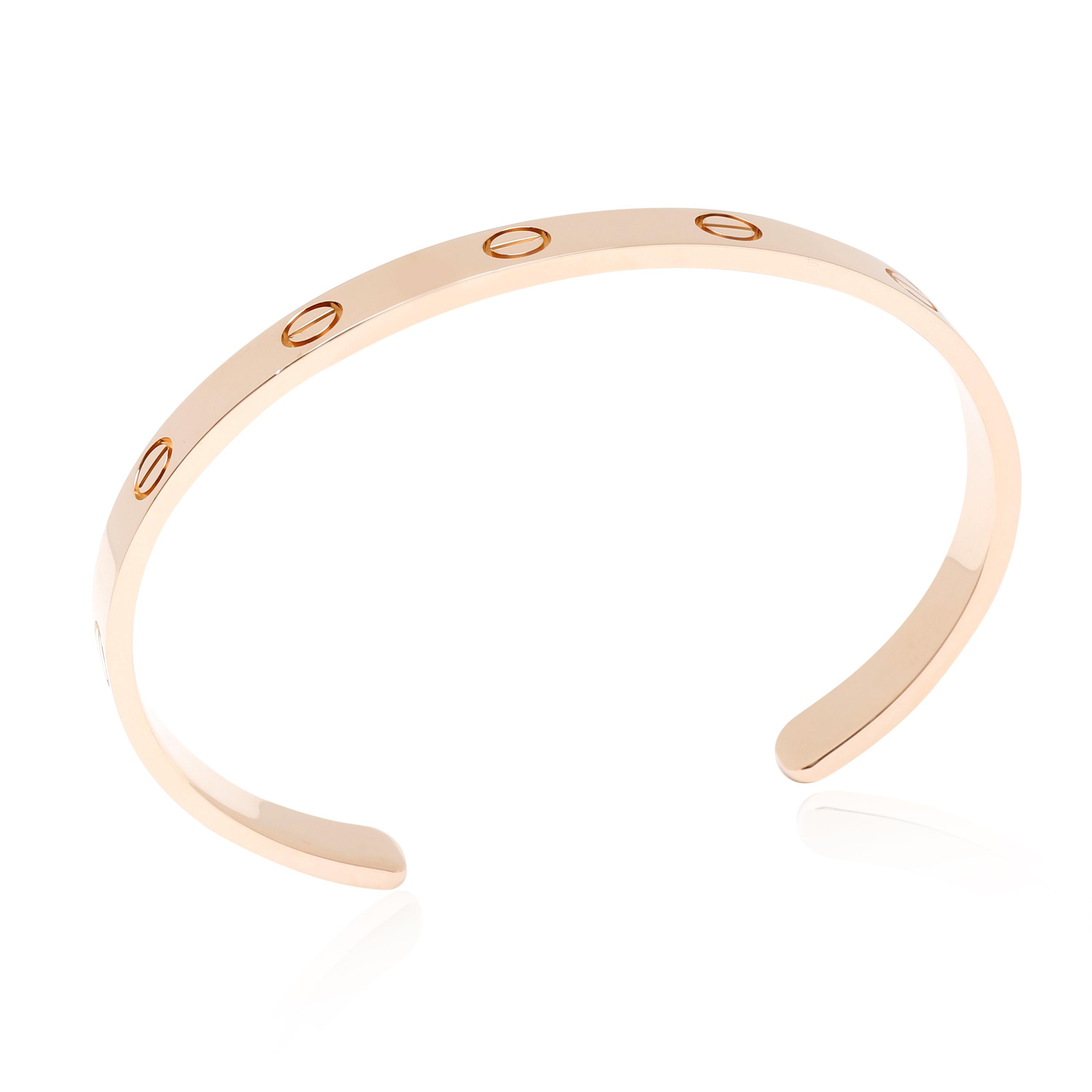 Cartier Love Cuff Bracelet in 18 Karat Pink Gold In Excellent Condition In New York, NY
