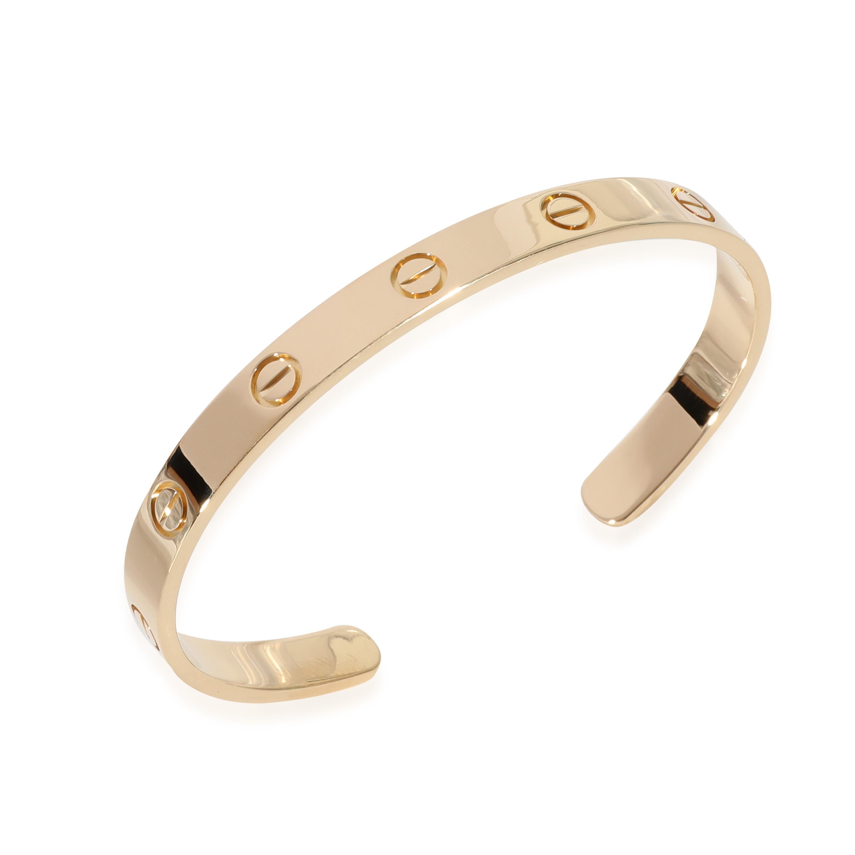 Cartier Love Manschettenarmband aus 18k Gelbgold
 
 PRIMÄRE DETAILS
 SKU: 128250
 Auflistung Titel: Cartier Love Manschettenarmband in 18k Gelbgold
 Beschreibung des Zustands: Die Collection'S Love von Cartier ist der Inbegriff der Ikone, von den