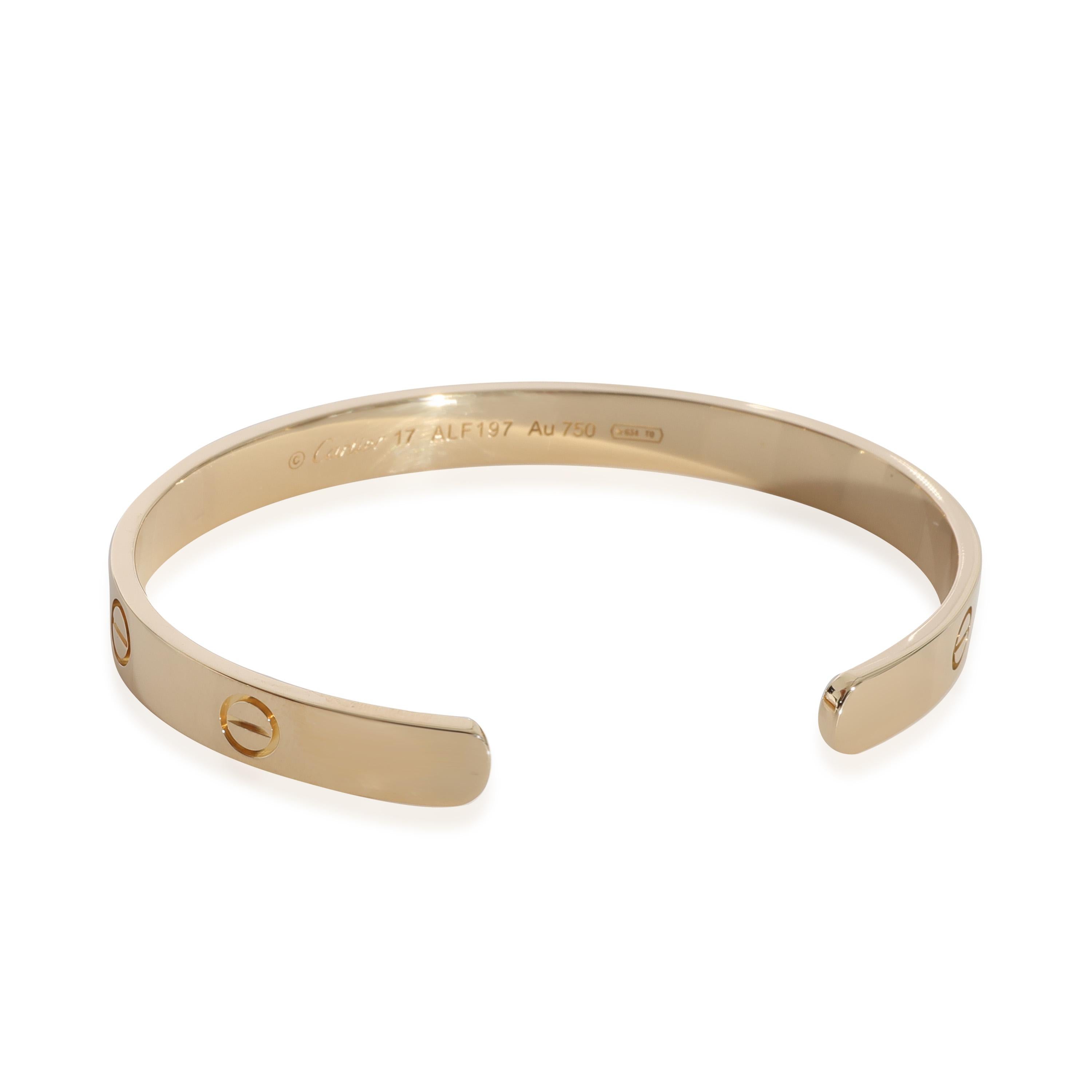 Cartier Love Manschettenarmband aus 18 Karat Gelbgold im Zustand „Hervorragend“ in New York, NY