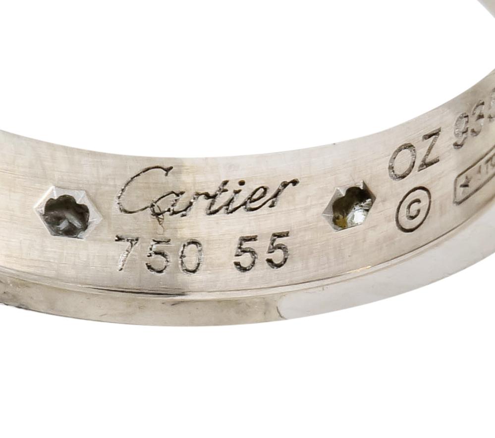 Round Cut Cartier Love Diamond 18 Karat White Gold Unisex Stacking Band Ring