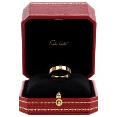 Cartier Love Diamond 18 Karat Yellow Gold Unisex Band Ring